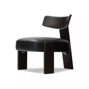 Four Hands Issa Tri Leg Chair ~ Carson Black Top Grain Leather