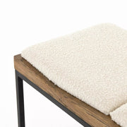 Four Hands Josephine Bench ~ Knoll Natural Performance Boucle Fabric Cushioned Seat