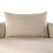 Four Hands June Ebony Oak and Natural Cane Chaise ~ Thames Cream Upholstered Performance Fabric