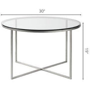 Surya Karen Modern Glass Top With Gold Metal Base Round Coffee Table KRE-001
