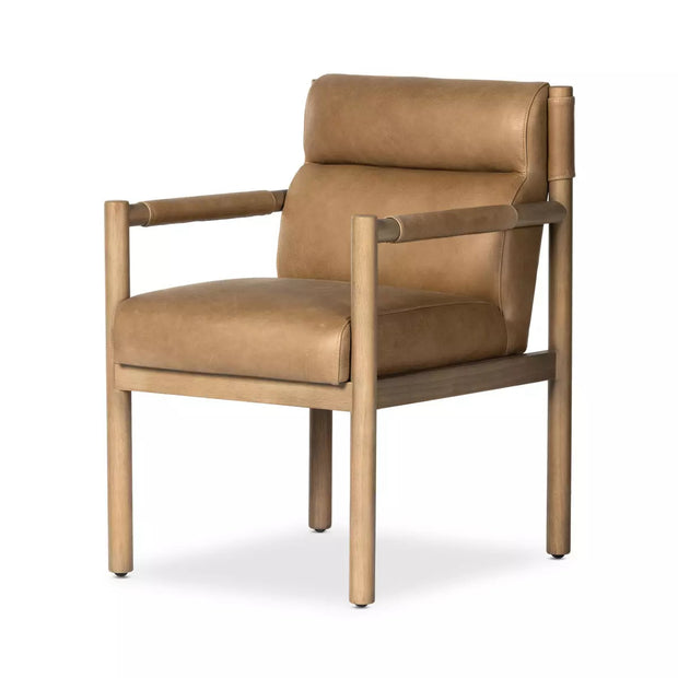 Four Hands Kiano Dining Armchair ~ Palermo Drift Top Grain Leather