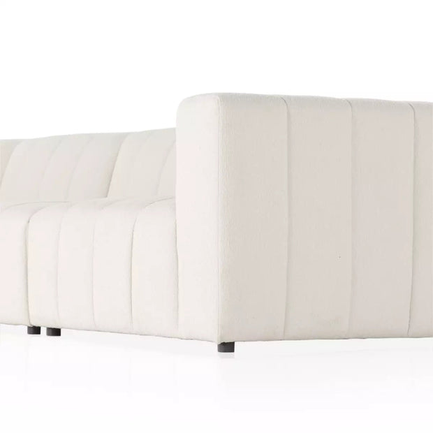 Four Hands Langham Channeled 4 Piece Left Chaise Sectional ~ Fayette Cloud Upholstered Performance Fabric