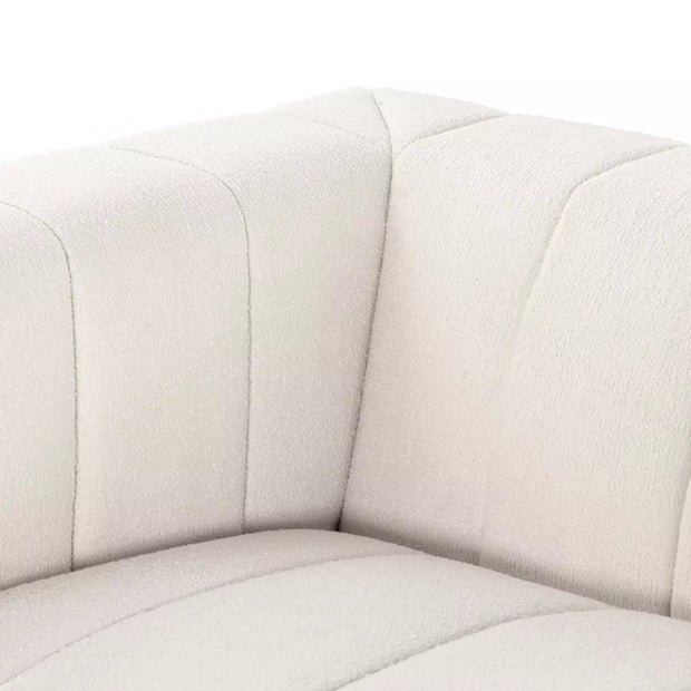 Four Hands Langham Channeled 4 Piece Right Chaise Sectional ~ Fayette Cloud Upholstered Performance Fabric