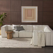 Four Hands Langham Channeled 5 Piece Sectional ~  Fayette Cloud Upholstered Performance Fabric