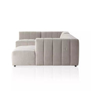 Four Hands Langham Channeled 5 Piece Right Chaise Sectional ~ Napa Sandstone Upholstered Fabric
