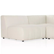 Four Hands Langham Channeled 5 Piece Right Chaise Sectional ~ Fayette Cloud Upholstered Performance Fabric