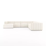 Four Hands Langham Channeled 6 Piece Left Chaise Sectional ~ Fayette Cloud Upholstered Performance Fabric