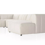 Four Hands Langham Channeled 6 Piece Right Chaise Sectional ~ Fayette Cloud Upholstered Performance Fabric