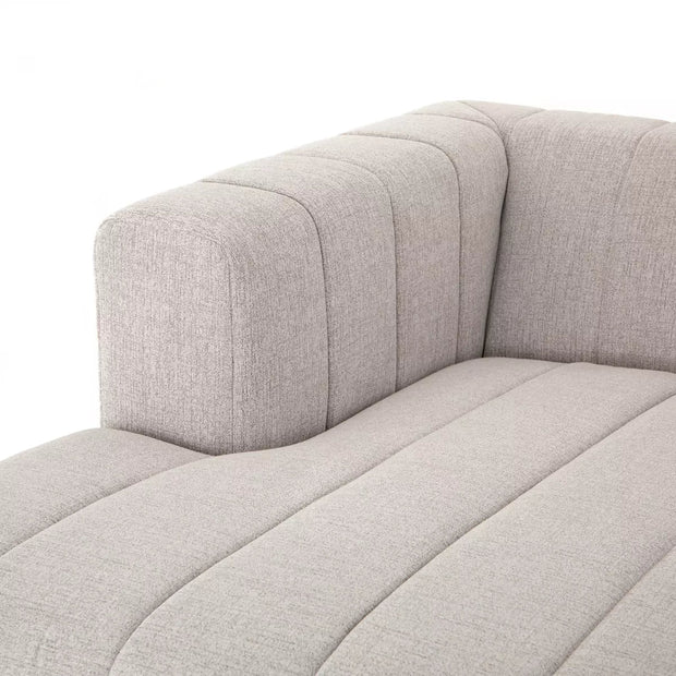 Four Hands Langham Channeled 6 Piece Left Chaise Sectional ~ Napa Sandstone Upholstered Performance Fabric