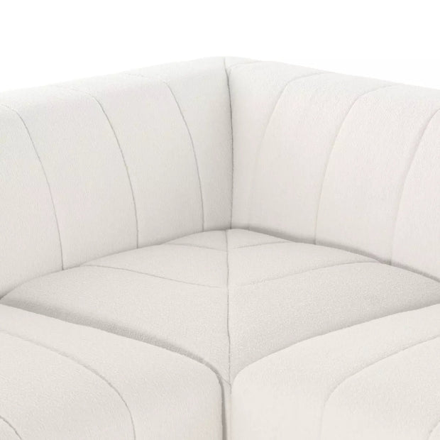 Four Hands Langham Channeled 6 Piece Right Chaise Sectional ~ Fayette Cloud Upholstered Performance Fabric