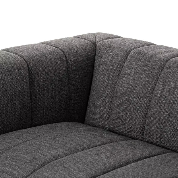 Four Hands Langham Channeled Sofa 71" ~ Saxon Charcoal Upholstered Fabric
