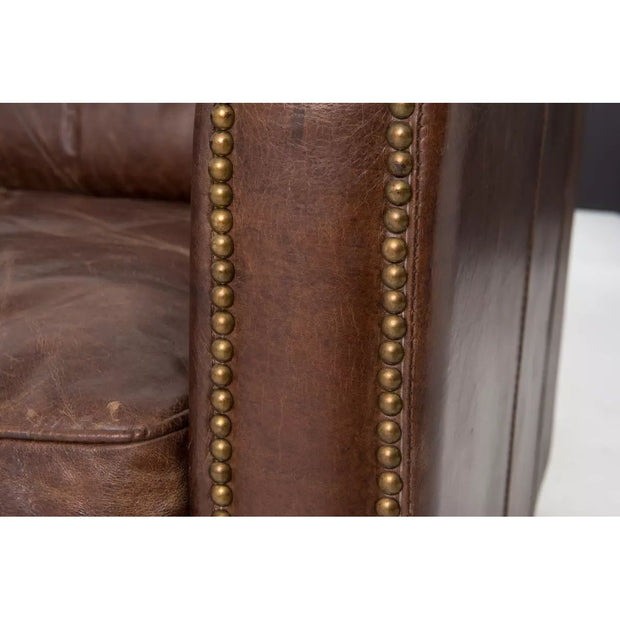 Four Hands Larkin Sofa 88" ~ Cigar Top Grain Leather