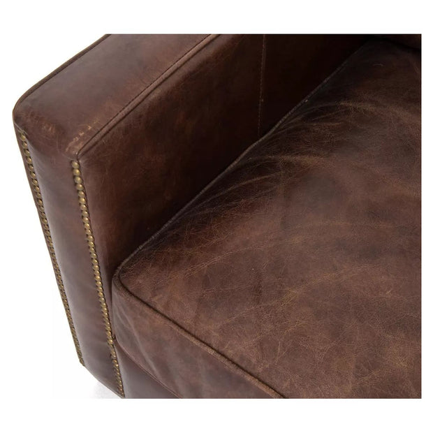 Four Hands Larkin Sofa 88" ~ Cigar Top Grain Leather