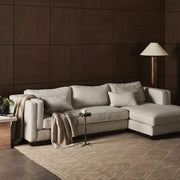 Four Hands Lawrence 2 Piece Right Chaise  Sectional ~ Nova Taupe Upholstered Performance Fabric