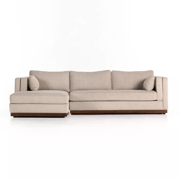 Four Hands Lawrence 2 Piece Left Chaise Sectional ~ Nova Taupe Upholstered Performance Fabric