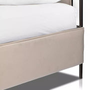 Four Hands Leigh Upholstered Bed ~ Modern Velvet Sand Fabric King Size Bed