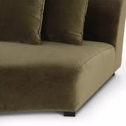 Four Hands Liam 2 Piece Curved Sectional ~ Surrey Olive Upholstered Fabric