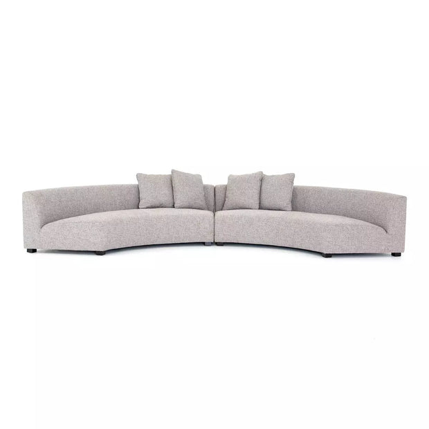 Four Hands Liam 2 Piece Curved Sectional ~ Astor Ink Upholstered Performance Fabric