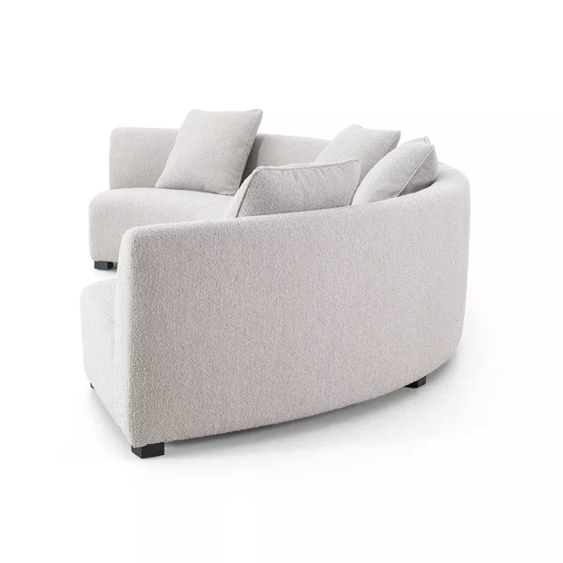 Four Hands Liam 2 Piece Curved Sectional ~ Knoll Sand Upholstered Performance Fabric