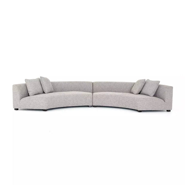 Four Hands Liam 2 Piece Curved Sectional ~ Astor Ink Upholstered Performance Fabric