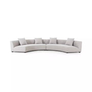 Four Hands Liam 2 Piece Curved Sectional ~ Knoll Sand Upholstered Performance Fabric