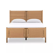 Four Hands Liza Bed ~ Vintage Faux Rattan With Sungkai Wood King Size Bed