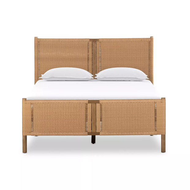 Four Hands Liza Bed ~ Vontage Faux Rattan With Sungkai Wood Queen Size Bed