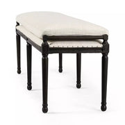 Four Hands Lucille Dining Bench ~ Alcala Cream Performance Fabric Cushioned Seat