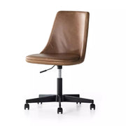 Four Hands Lyka Desk Chair With Casters ~ Sonoma Chestnut Leather