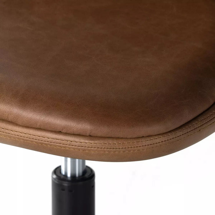 Four Hands Lyka Desk Chair With Casters ~ Sonoma Chestnut Leather