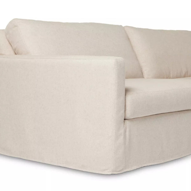 Four Hands Maddox 3 Piece Corner Sectional ~ Evere Creme Upholstered Performance Fabric