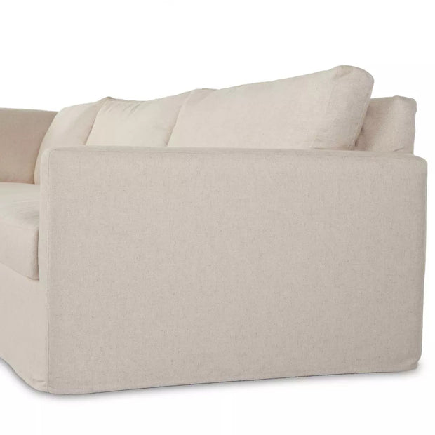 Four Hands Maddox 3 Piece Corner Sectional ~ Evere Creme Upholstered Performance Fabric