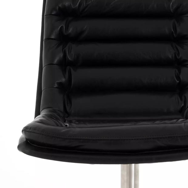 Four Hands Malibu Desk Chair With Casters ~ Rider Black Upholstered Leather
