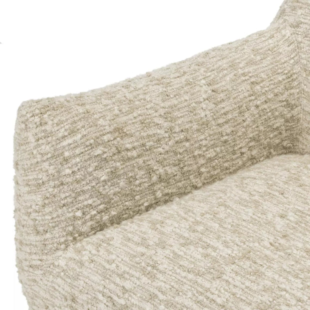 Four Hands Margot Swivel Chair ~ Solema Cream Boucle Upholstered Fabric