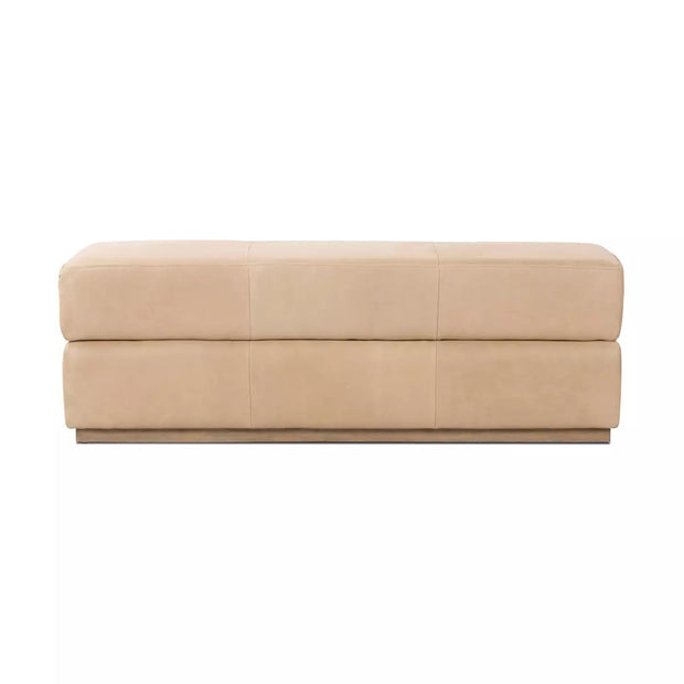 Four Hands Maximo Leather Accent Bench ~ Palermo Nude