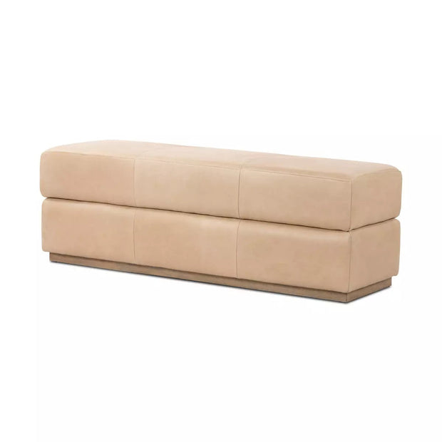 Four Hands Maximo Leather Accent Bench ~ Palermo Nude