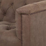 Four Hands Maxx Tufted Leather Sofa 95" ~ Umber Grey