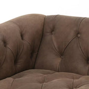 Four Hands Maxx Tufted Leather Sofa 95" ~ Umber Grey