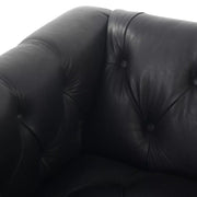 Four Hands Maxx Tufted Leather Sofa 86" ~ Heirloom Black