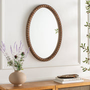 Surya Wall Decor & Mirrors Zohra Modern Oval Wall Mirror Natural Finish ZOH-002