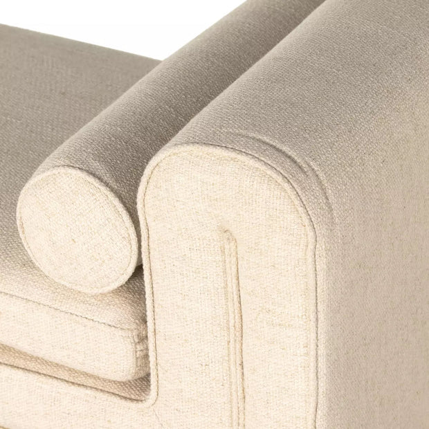 Four Hands Mitchell Accent Bench ~ Thames Cream Upholstered Performance Fabric