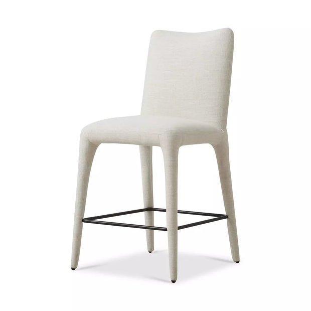 Four Hands Monza Counter Stool ~ Mixt Linen Natural Upholstered Performance Fabric