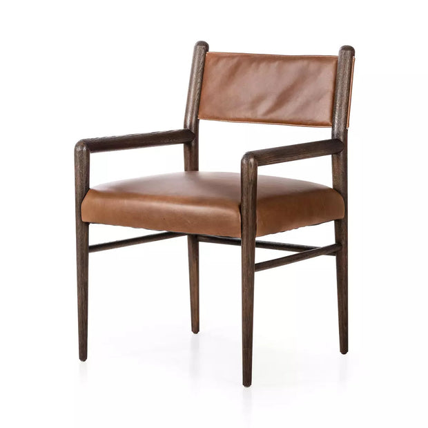 Four Hands Morena Dining Armchair ~ Sonoma Chestnut Top Grain Leather