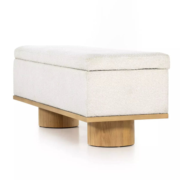 Four Hands Navi Trunk Storage Bench ~ Knoll Natural Upholstered Performance Fabric