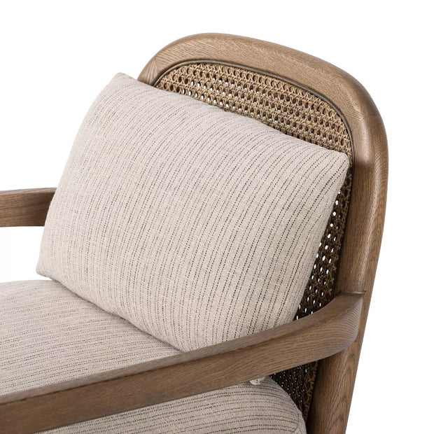 Four Hands Netta Cane Chair ~ Laine Fabric Cushioned Seat