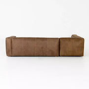 Four Hands Nolita 2 Piece Right Chaise Leather Sectional ~ Natural Washed Sand Top Grain Leather