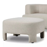 Four Hands Olvera Chair With Ottoman ~ Crete Pebble Upholstered Boucle Fabric