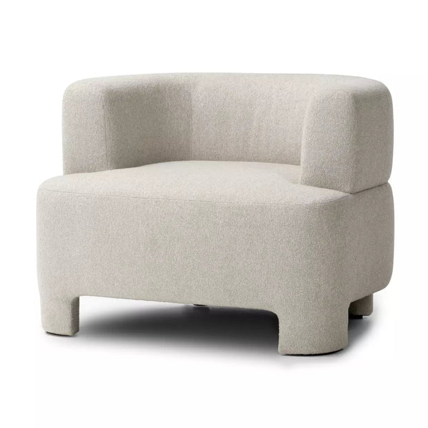 Four Hands Olvera Chair ~ Crete Pebble Upholstered Boucle Fabric