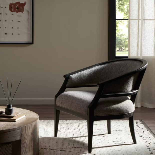 Four Hands Osmond Chair ~ Hasselt Ash Upholstered Belgian Linen Fabric