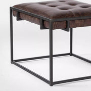 Four Hands Oxford End Table ~ Havana Tufted Leather Top